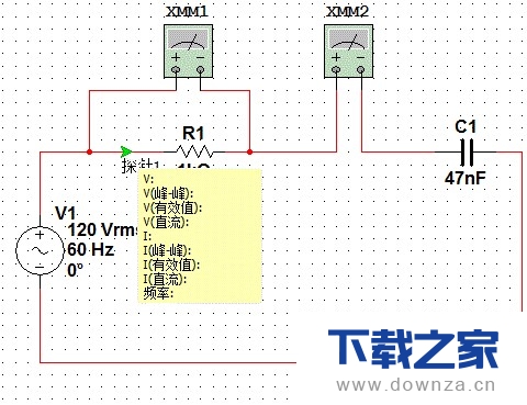multisim中如何使用探针检测和显示电压和电流?multisim中使用探针检测和显示电压和电流的步骤教程截图